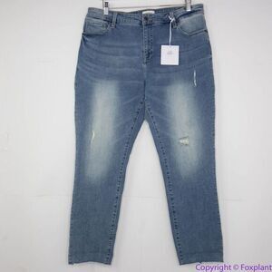 NEW Pistola cropped cuffed distressed jeans in better half wash, 18W‎